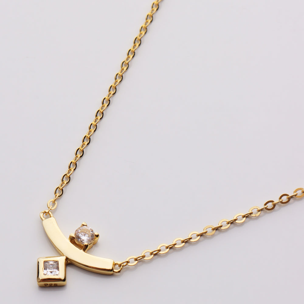 
                      
                        Curved Bar CZ Necklace
                      
                    