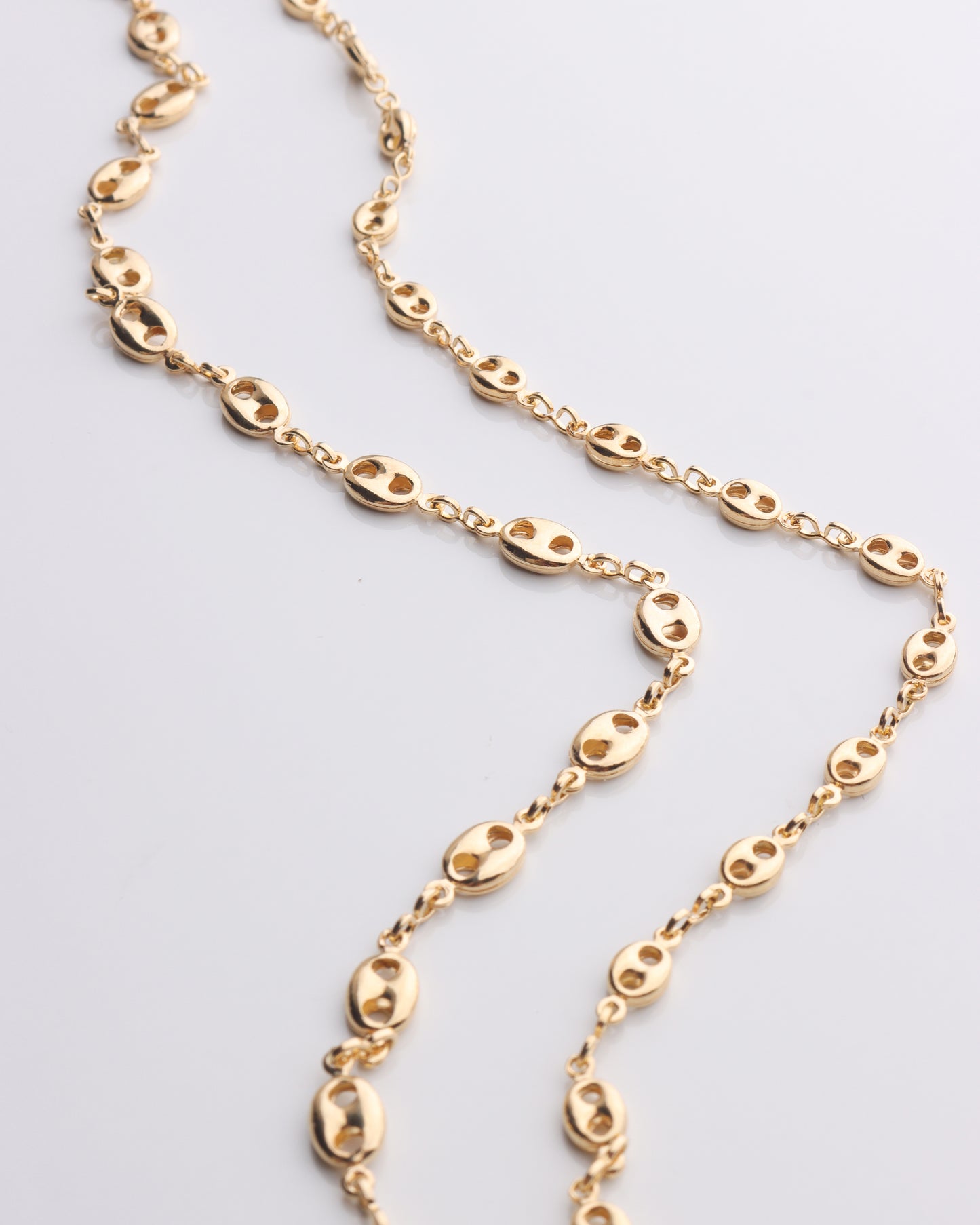 Small Layered Puffed Mariner Link Necklace