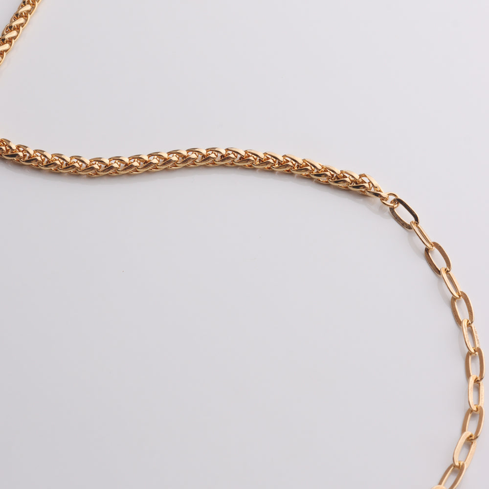 Half n' Half Linked Chain Necklace