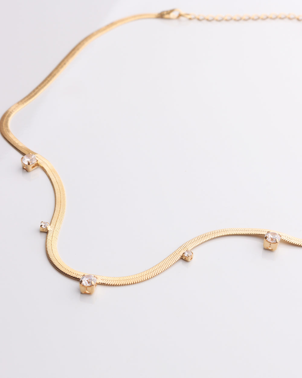 CZ Drops & Snake Chain Necklace