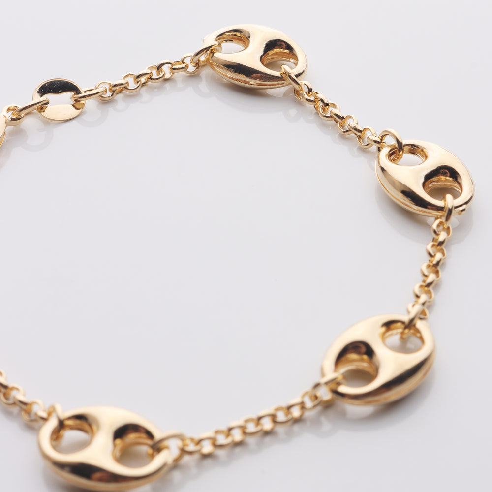 Puffed Mariner Chain Bracelet