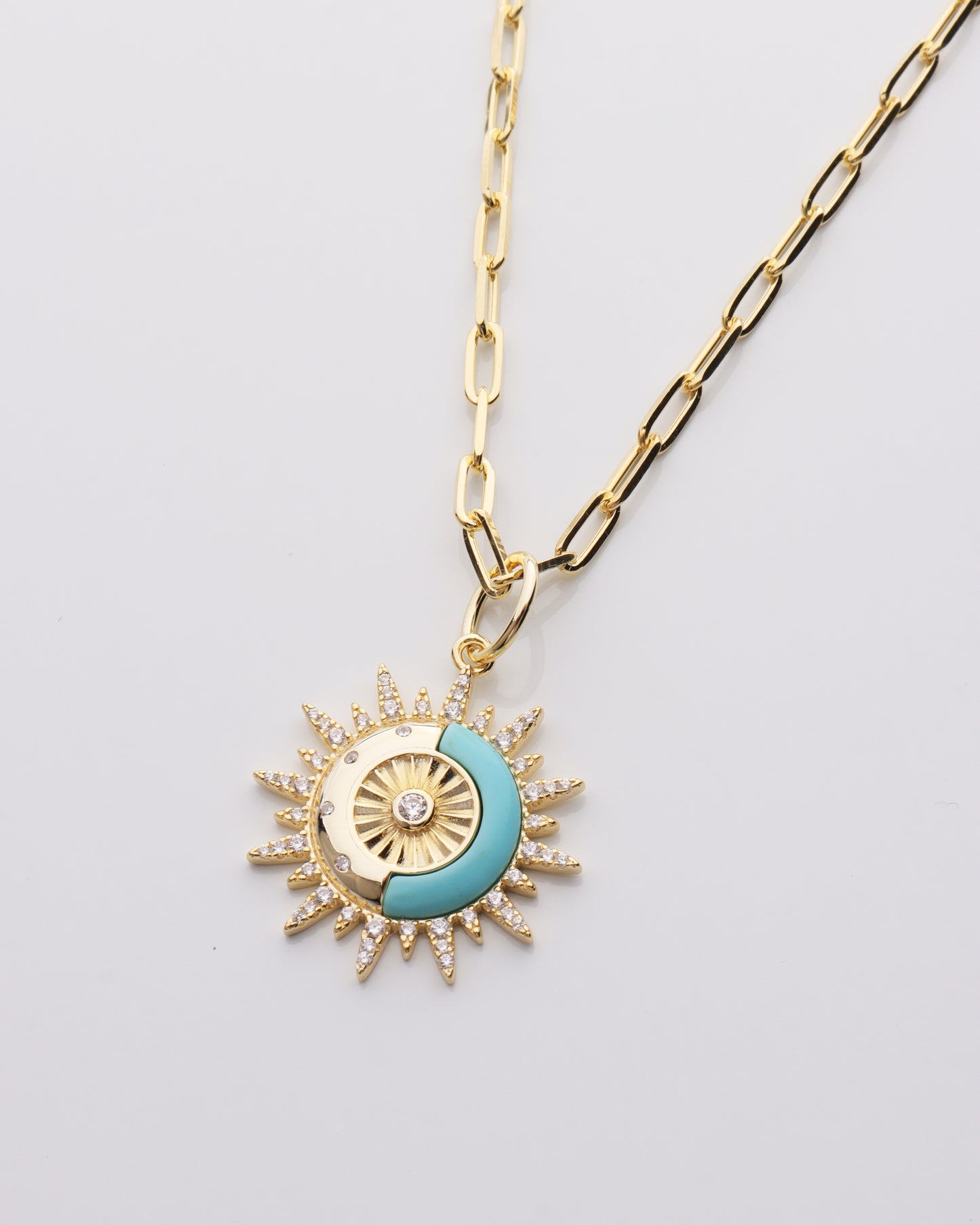 Cyra Sun Charm Necklace