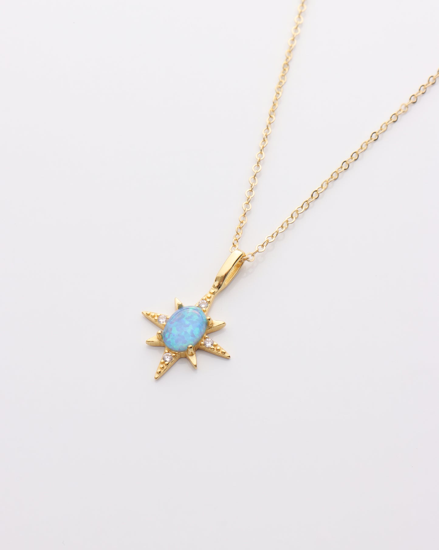Opal CZ North Star Necklace