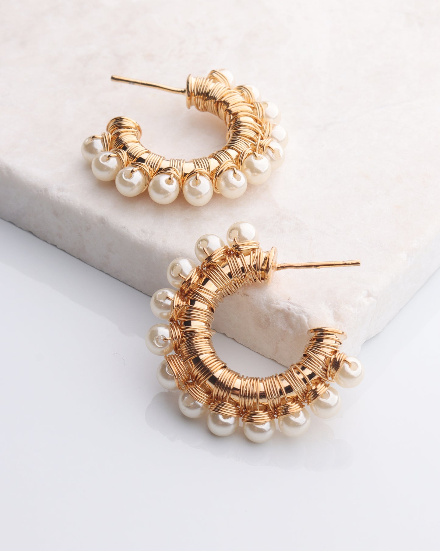 Pearl Lined Hoops