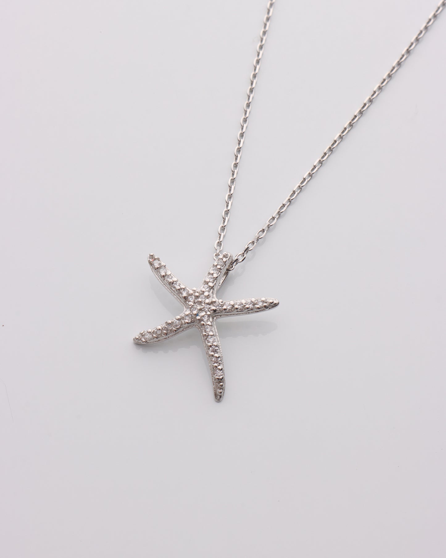 Small CZ Dancing Starfish Necklace