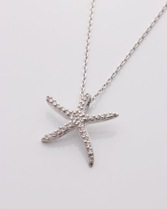 Small CZ Dancing Starfish Necklace
