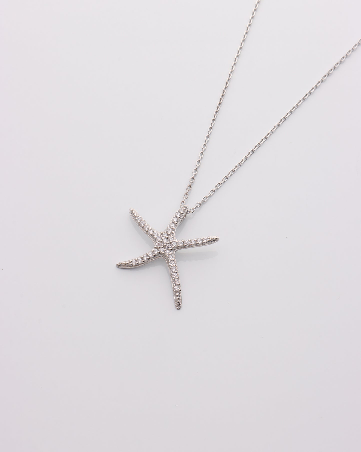 Medium CZ Dancing Starfish Necklace