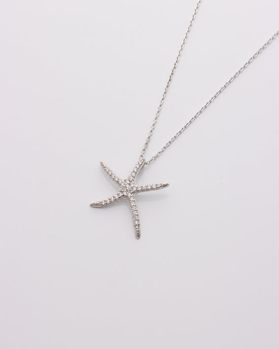 Medium CZ Dancing Starfish Necklace