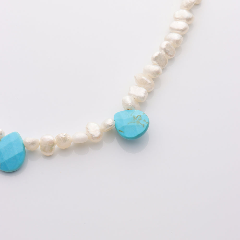 
                  
                    Easy Beach Day Pearl and Turquoise Necklace
                  
                