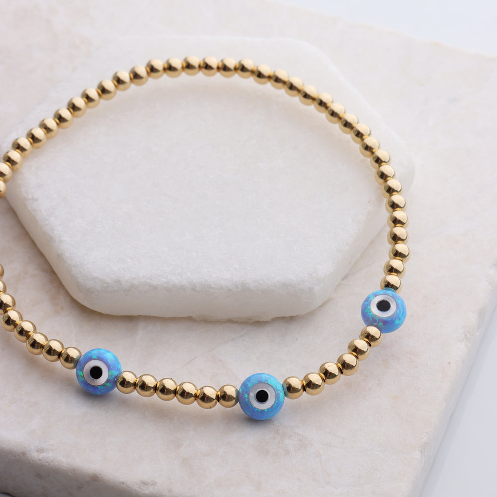 
                      
                        Blue Opal Evil Eye Bracelet
                      
                    