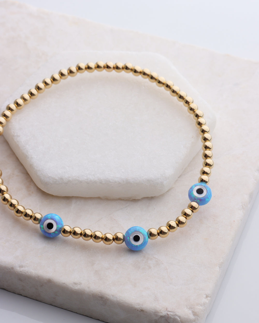 Blue Opal Evil Eye Bracelet