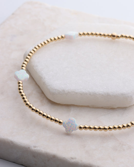 Tiny Opal Clover Bracelet