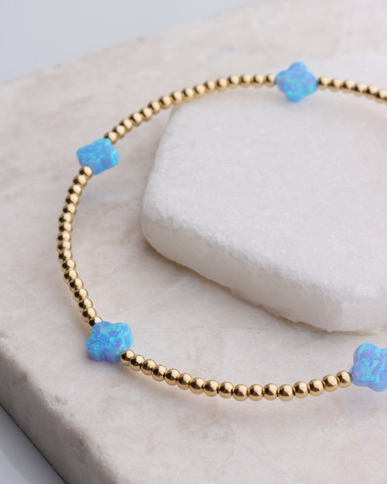 Tiny Opal Clover Bracelet