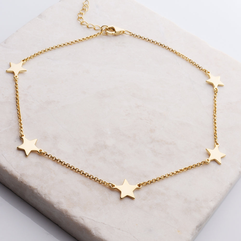 Multi Star Charm Anklet