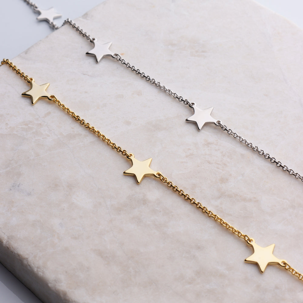 Multi Star Charm Anklet