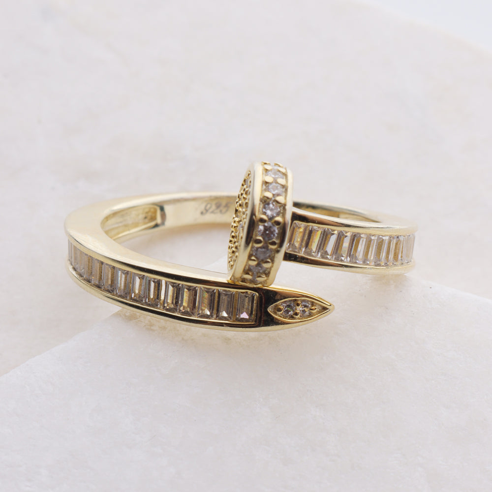 CZ Wrapped Nail Ring