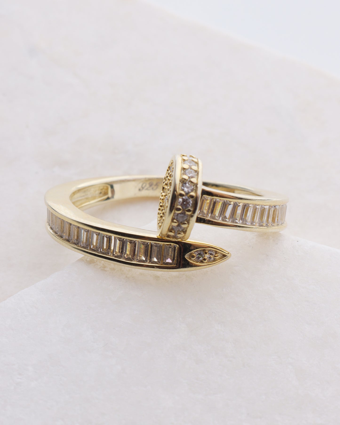 CZ Wrapped Nail Ring