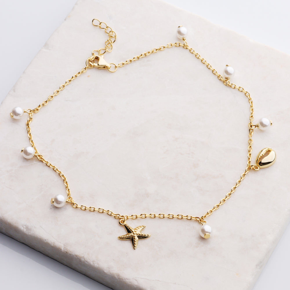 Pearl & Sea Life Anklet