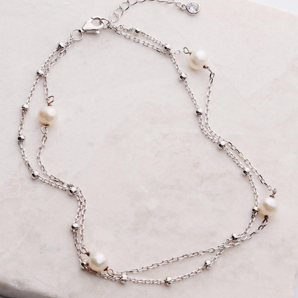 
                  
                    Layered Pearl & Dotted Chain Anklet
                  
                