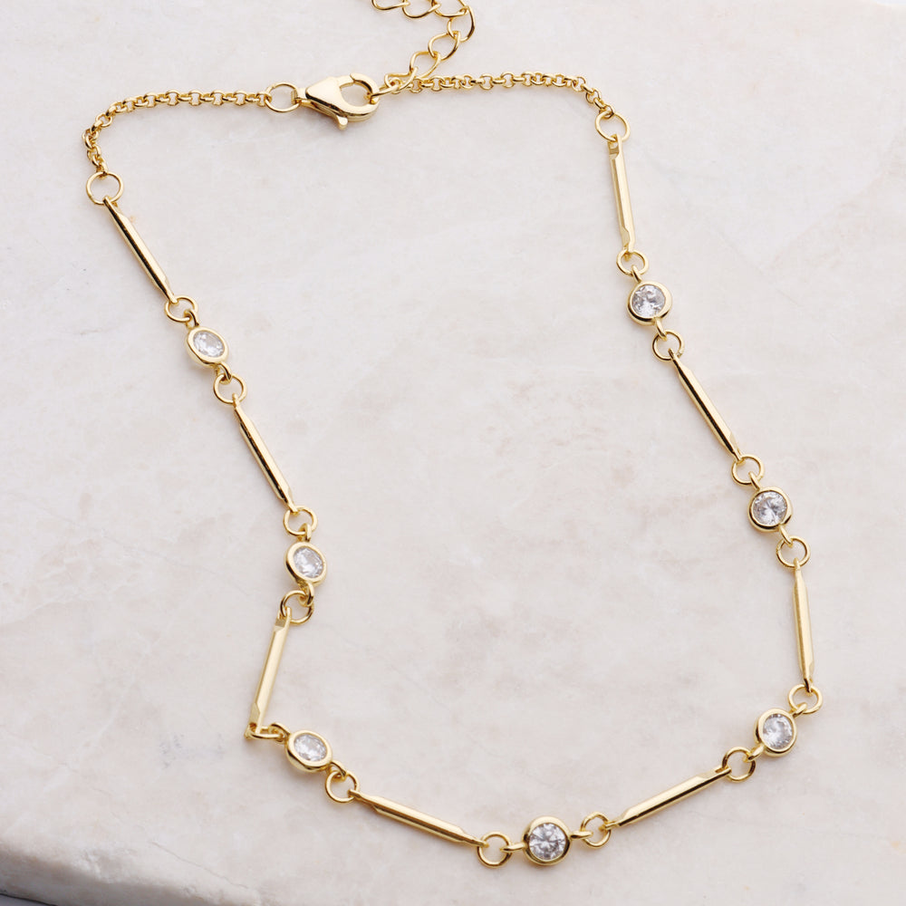 
                      
                        CZ & Bar Anklet
                      
                    