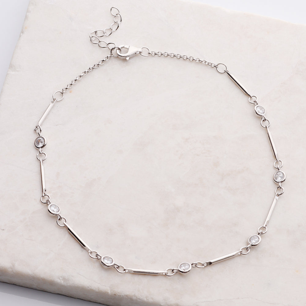 CZ & Bar Anklet