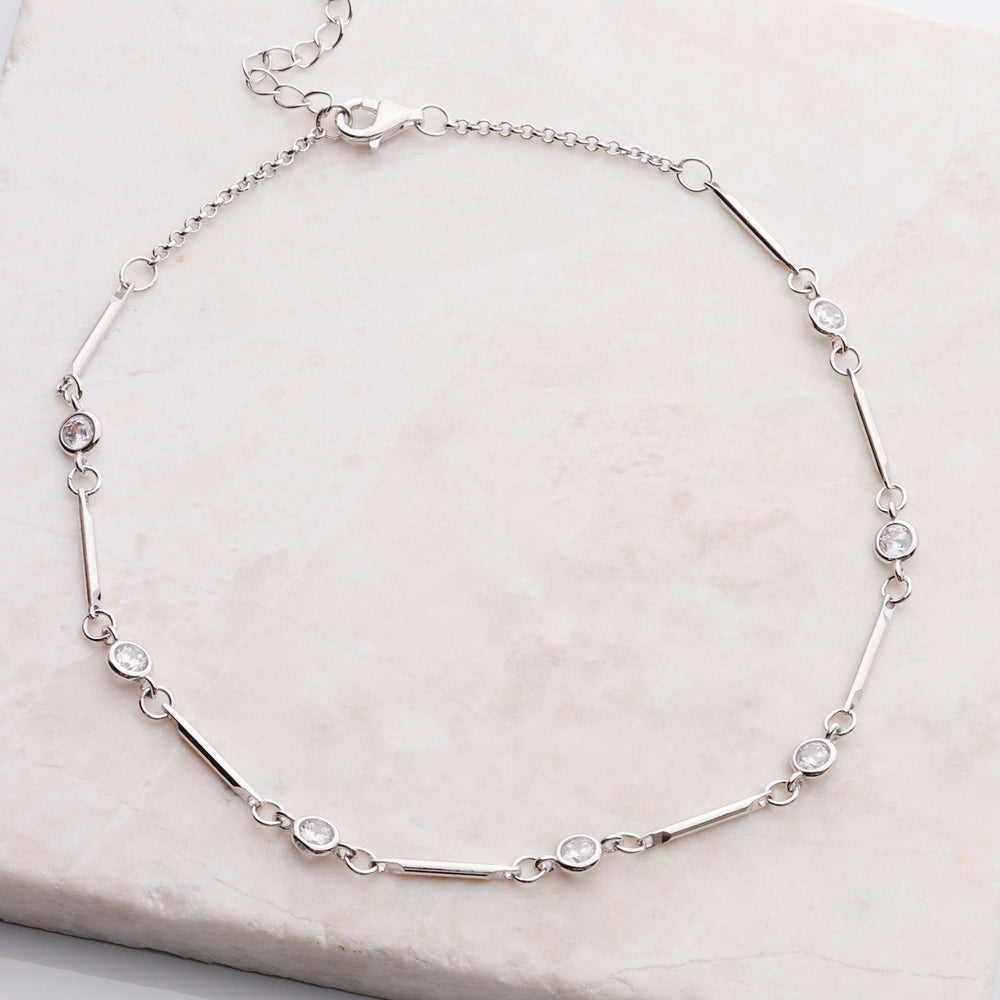 
                      
                        CZ & Bar Anklet
                      
                    