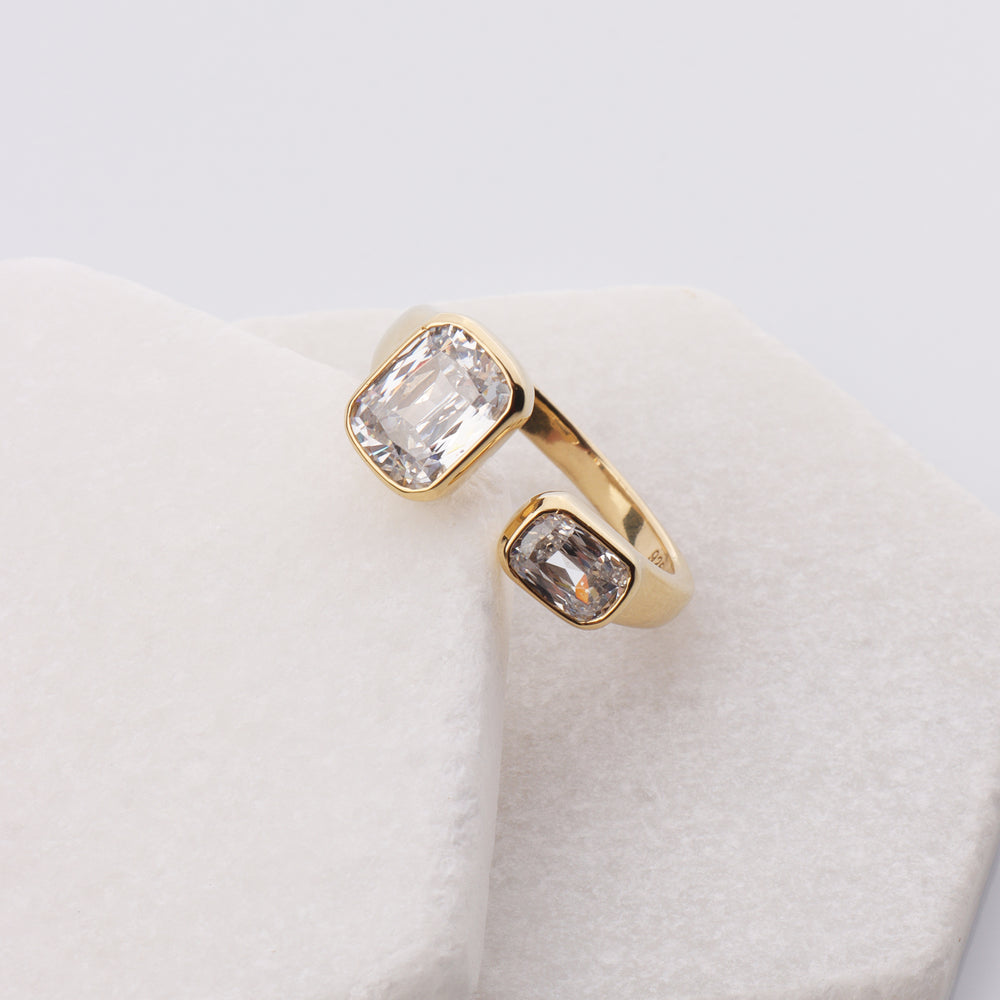 Double Radiant CZ Open Ring