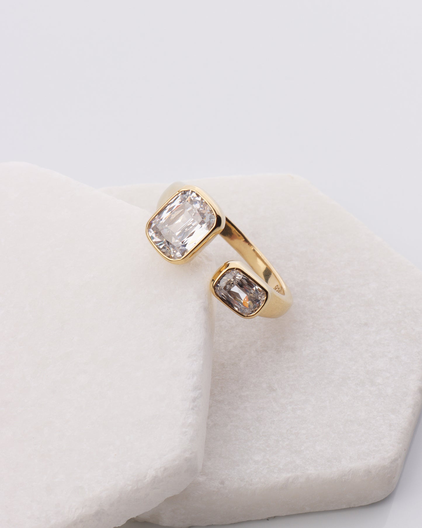 Double Radiant CZ Open Ring