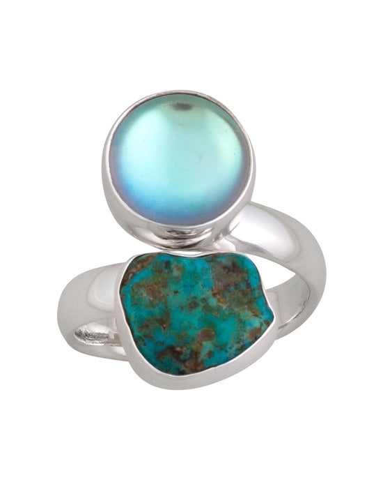 Sterling Silver Luminite & Campo Frio Turquoise Ring