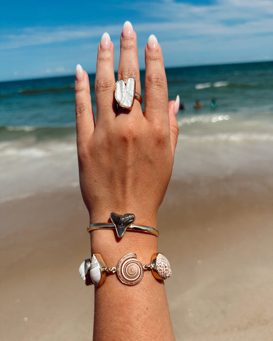 Load image into Gallery viewer, Alchemia Fossil Shark Tooth Mini Cuff
