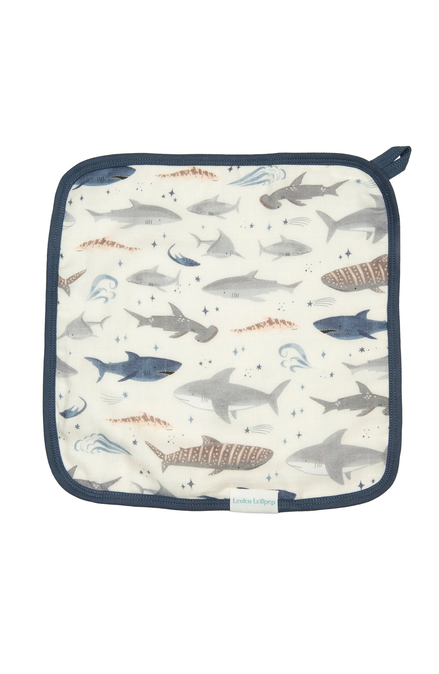 Sharks Muslin Hooded Towel Set by Loulou Lollipop