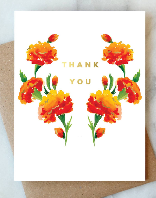 Load image into Gallery viewer, Marigold Thank You Greeting Card
