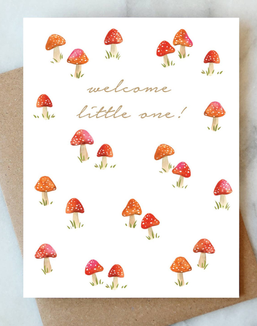 Little Mushroom Baby Greeting Card
