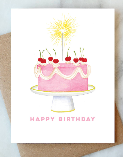 Sparkler Cake Greeting Card