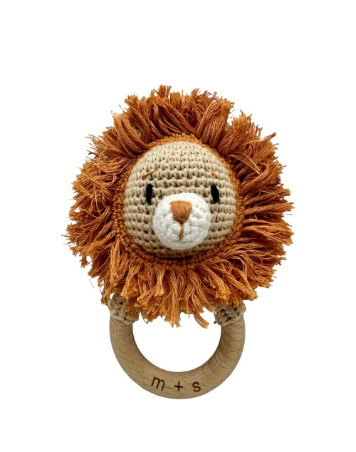 Load image into Gallery viewer, Lion Hand Crochet Rattle
