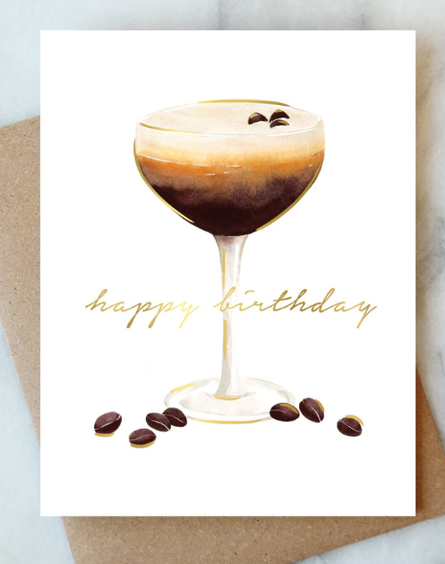 Espresso Martini Birthday Greeting Card
