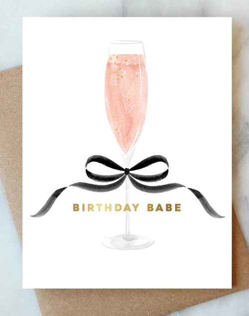 Bow Birthday Babe Greeting Card
