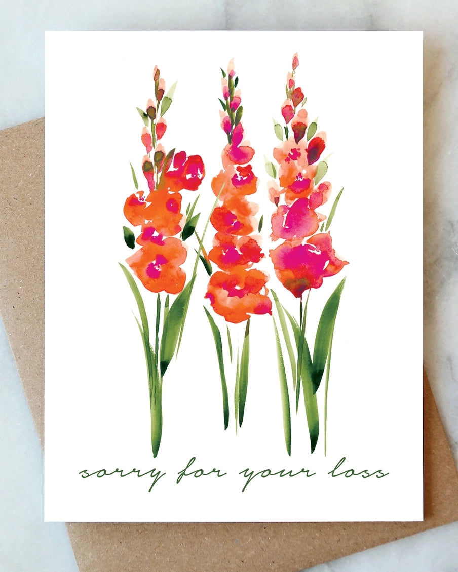 Gladiolas Sympathy Greeting Card