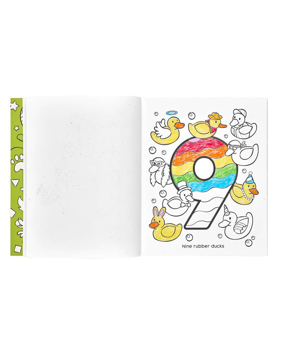 Load image into Gallery viewer, 123: Shapes + Numbers Toddler Coloring Book
