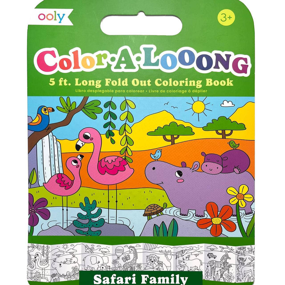 Color-A-Loong 5' Fold Out Coloring Book - Safari Family