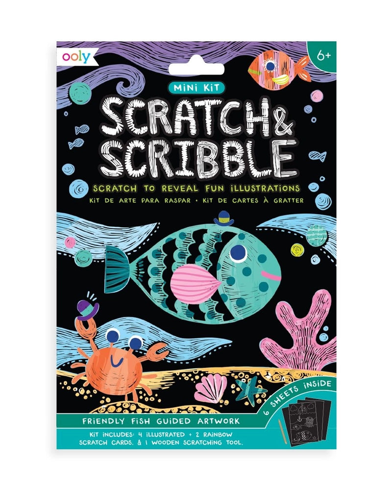 Mini Scratch & Scribble Art Kit: Friendly Fish