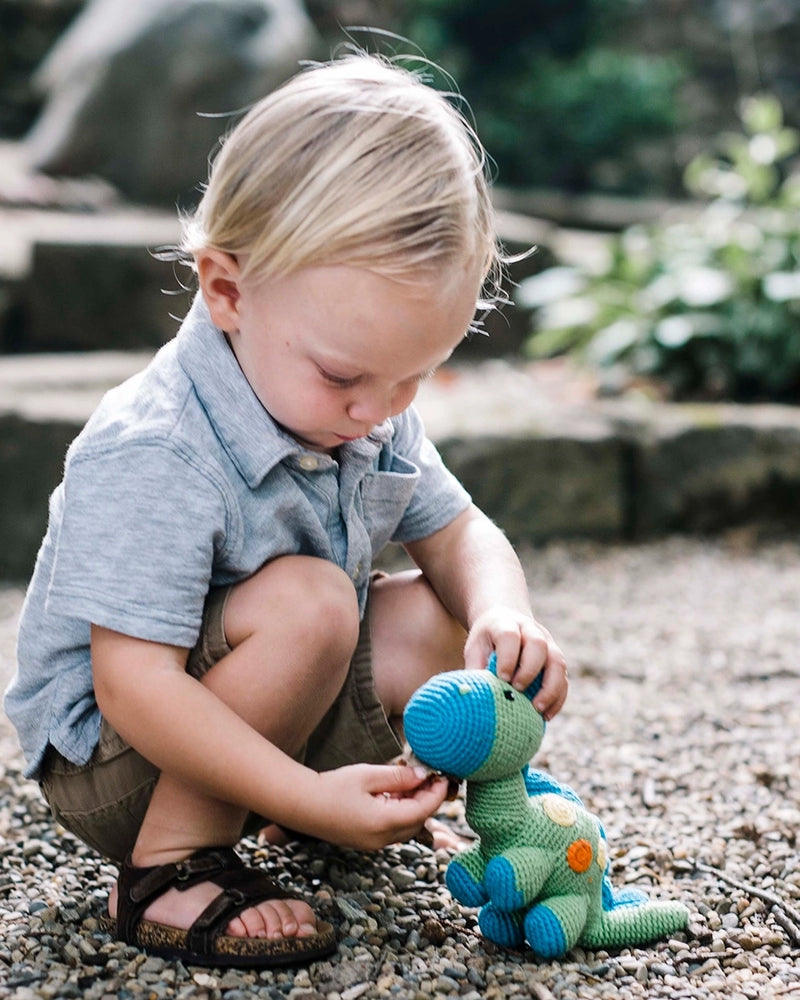 Stegosaurus Green Plush Dino by Pebble