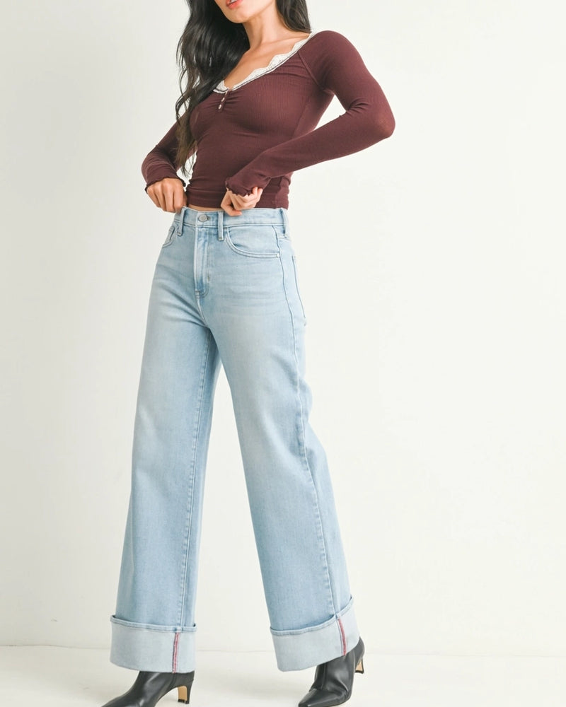 
                  
                    Cuffed Palazzo Denim Pant
                  
                