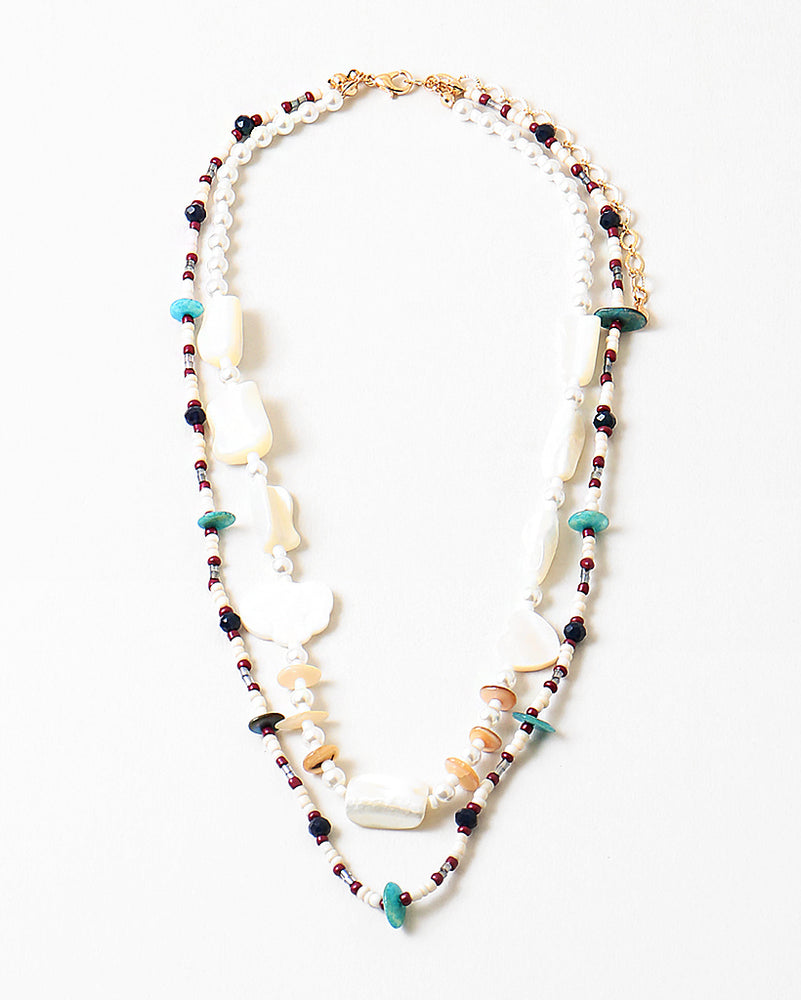 Double Chain Bead Necklace