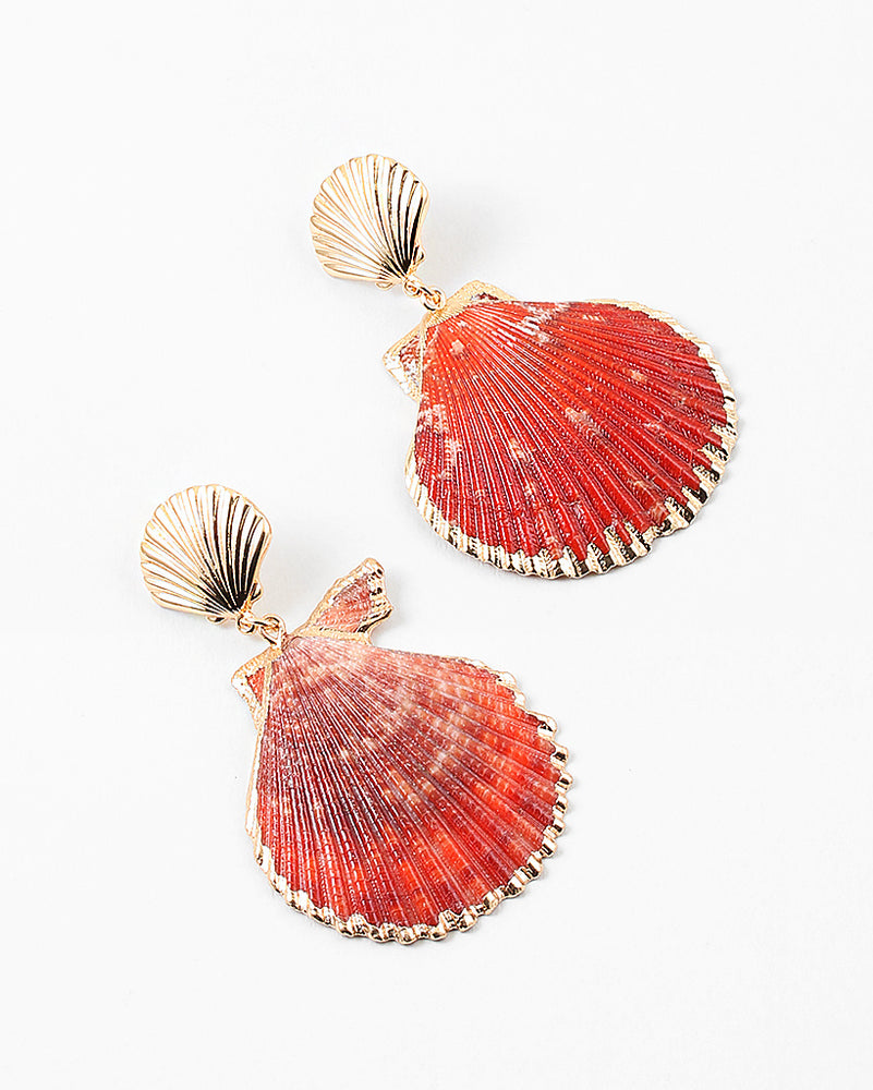 
                  
                    Pink Shell Gold Edged Earrings
                  
                