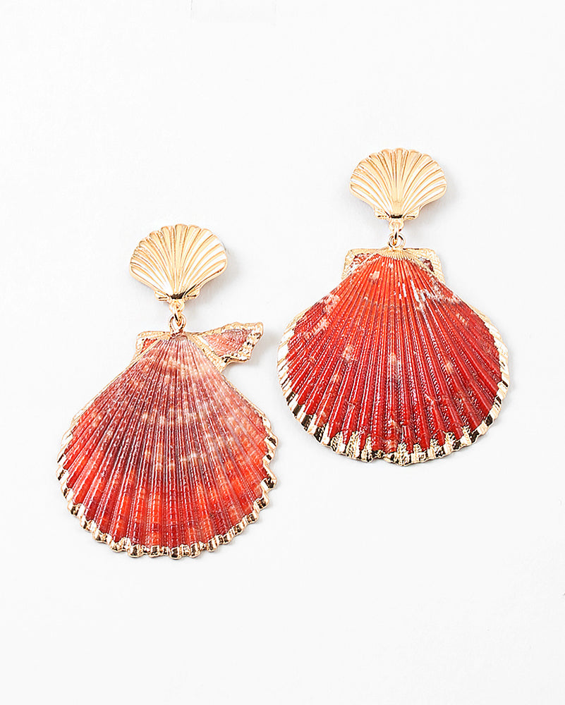 
                  
                    Pink Shell Gold Edged Earrings
                  
                