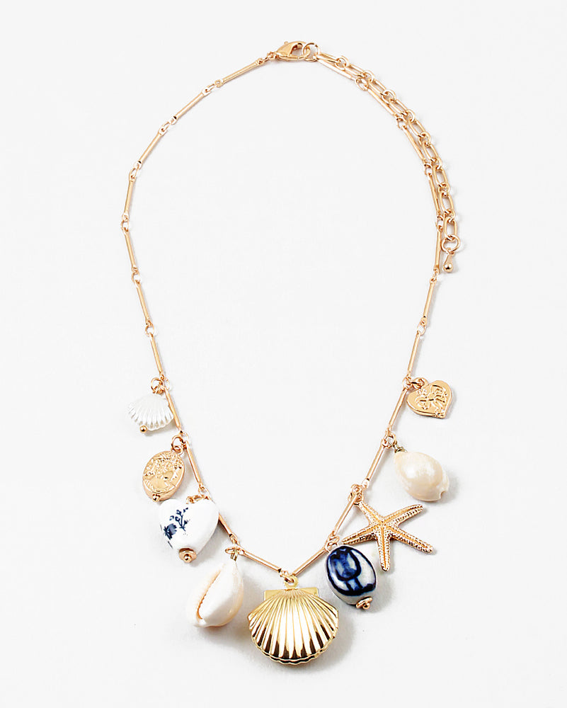 
                  
                    Chunky Shell Locket Charm Necklace
                  
                