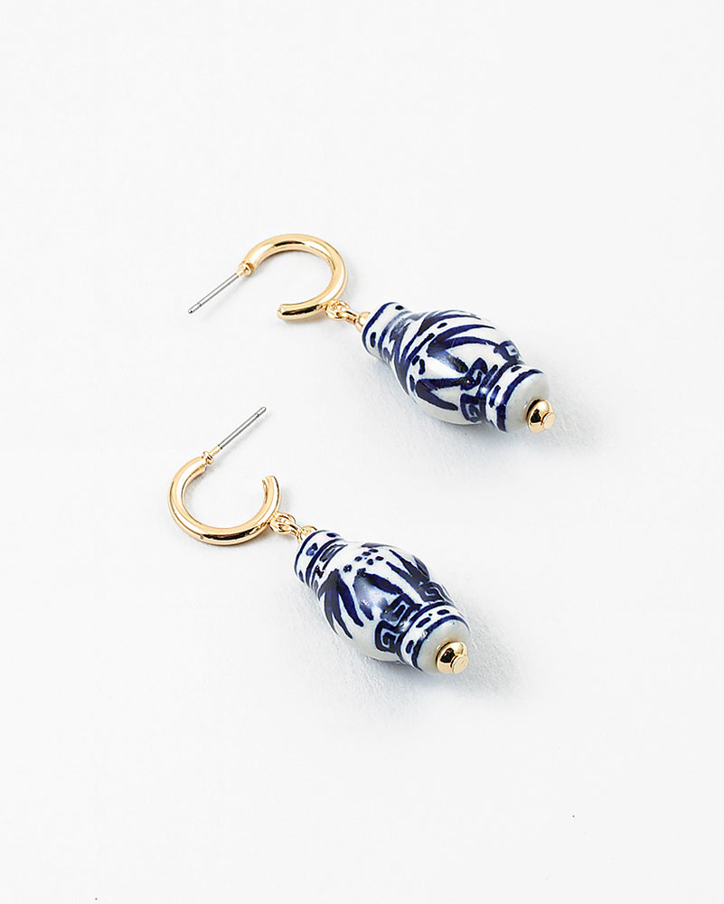 
                  
                    Blue And White Enamel Earrings
                  
                