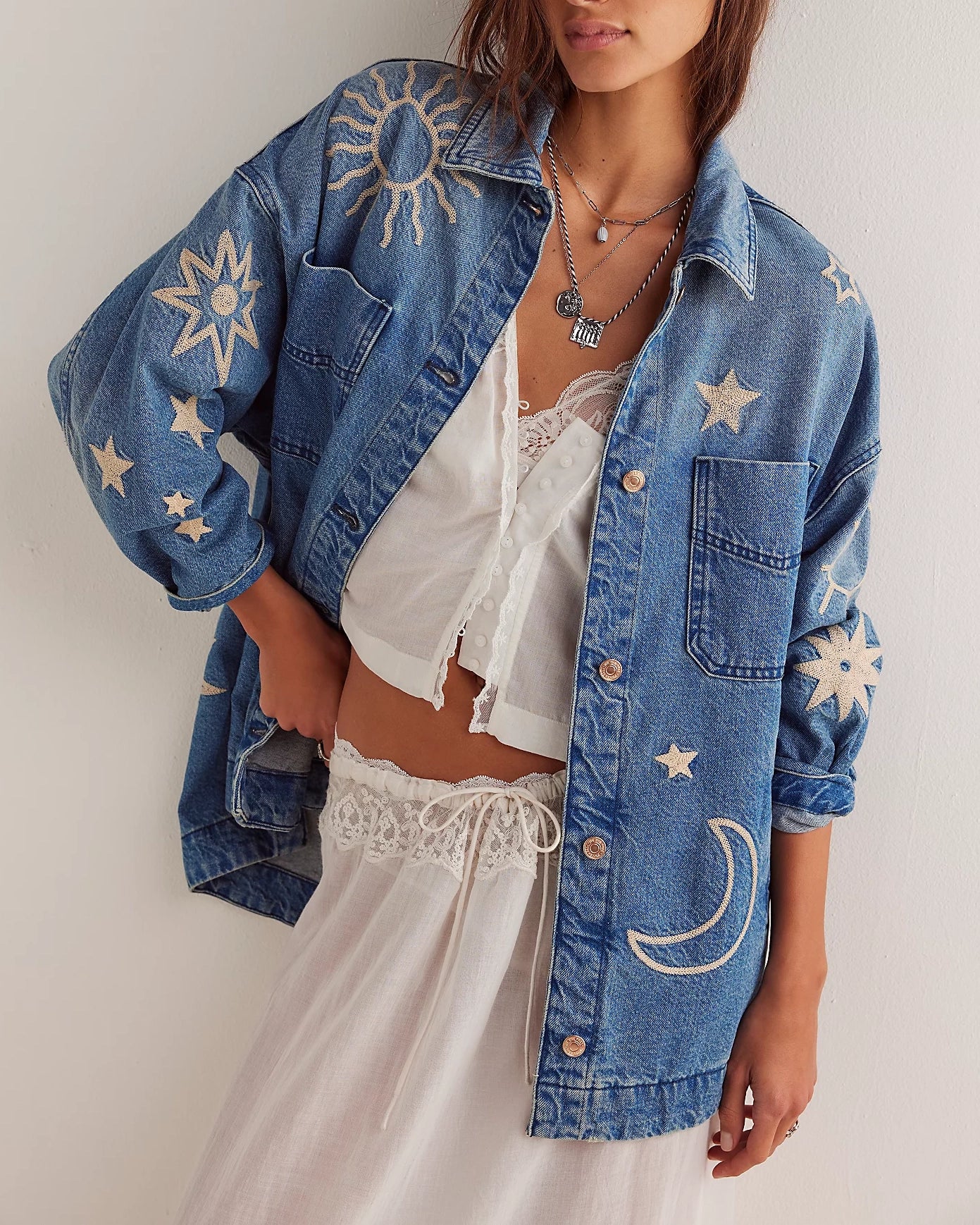 Madison City Embroidered Jacket by Free People