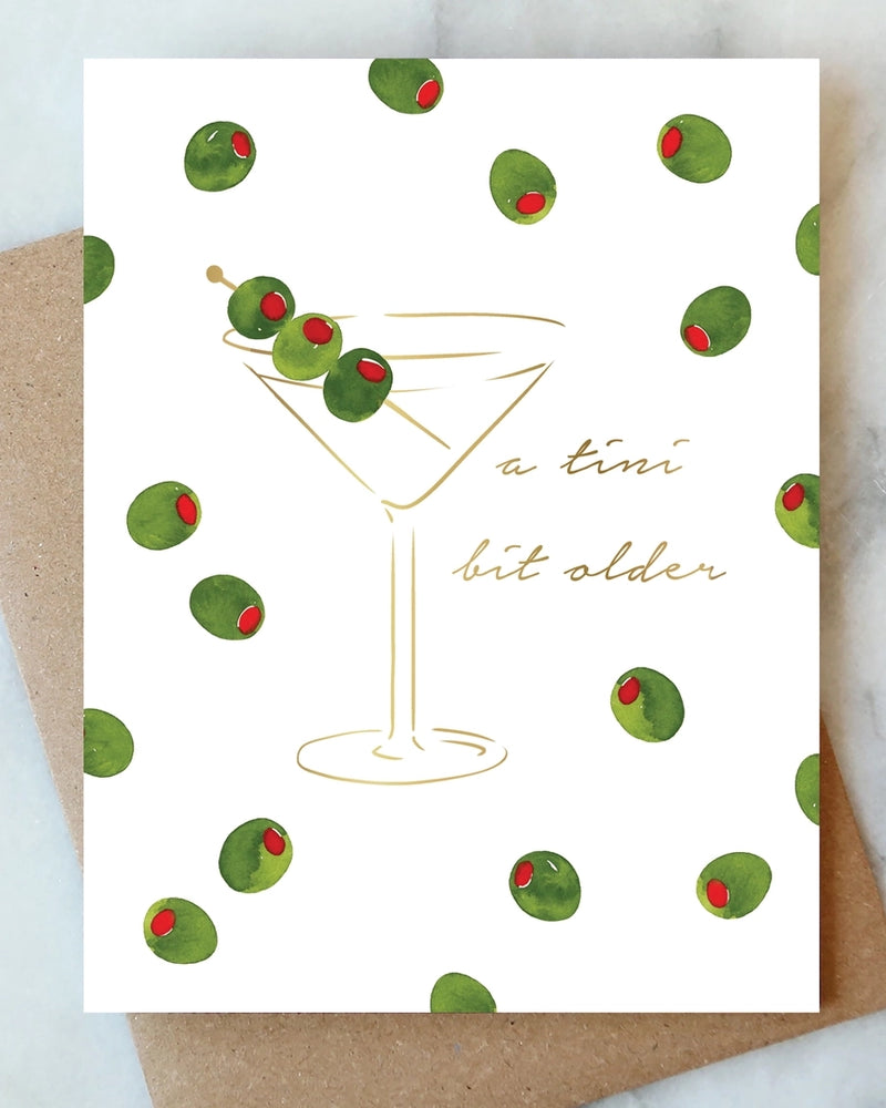 Martini Olives Birthday Greeting Card